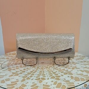 Ardene Sparkle Clutch in Shimmery Silver